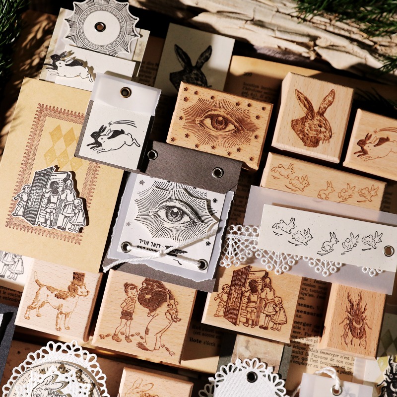 แสตมป์ยางลายไม้รูปสัตว์ ดอกไม้ - Vintage Collectible Stamps บทวิจารณ์และราคา