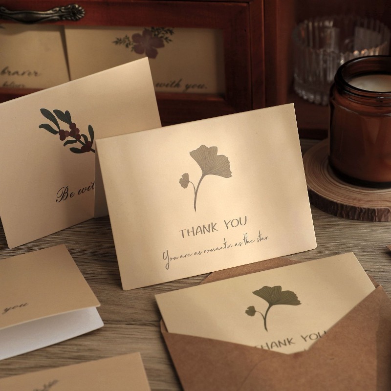 ชุดการ์ดอวยพรลายใบไม้สไตล์วินเ - Collectible Vintage Greeting Cards บทวิจารณ์และราคา