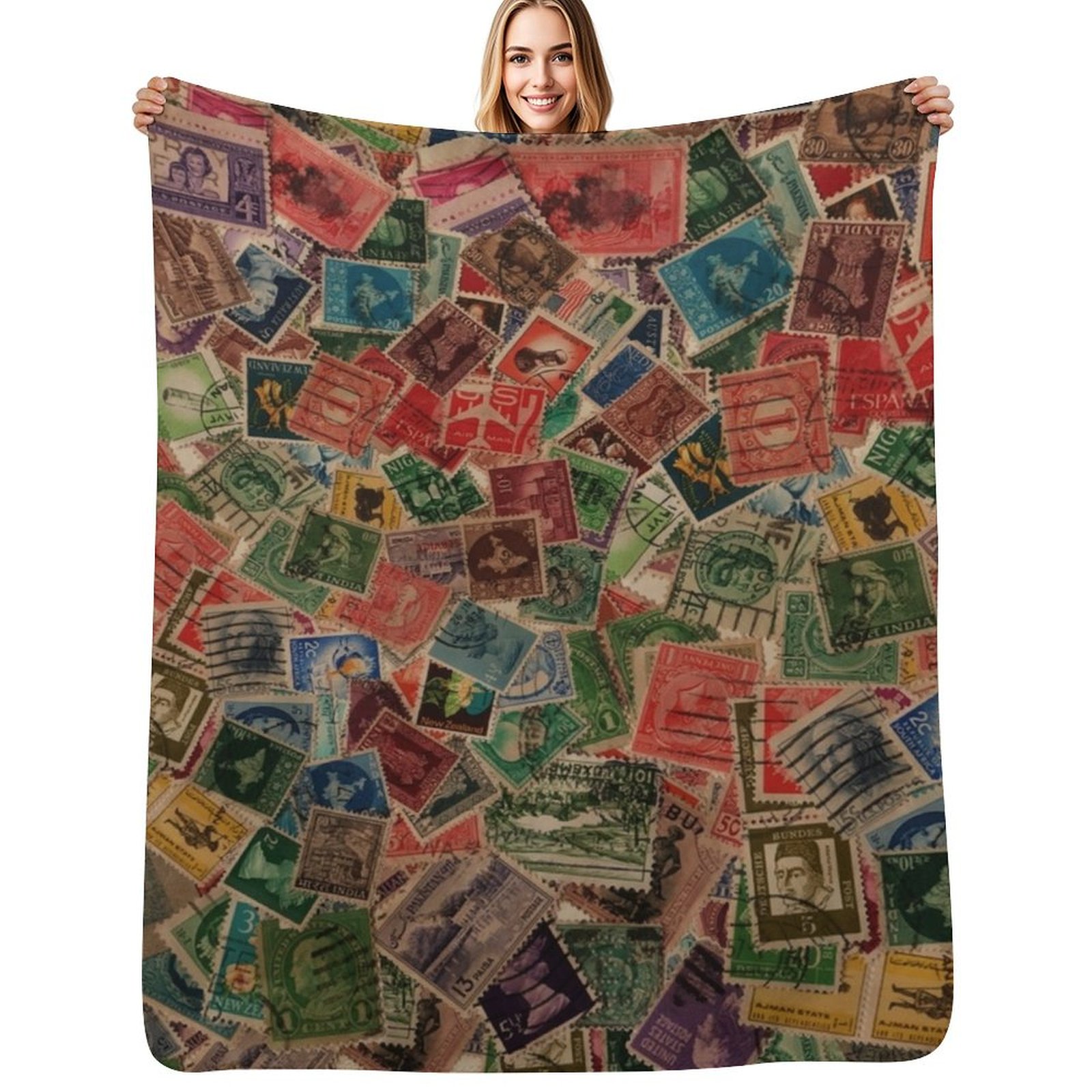 ผ้าห่มลายแสตมป์วินเทจ ผ้าห่มนุ - Collectible Vintage Postage Stamps บทวิจารณ์และราคา