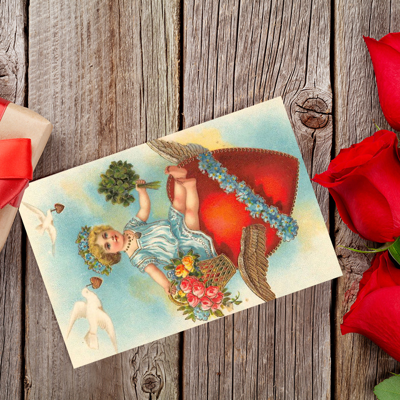 12ชิ้นคอลเลกชันโปสการ์ดวันวาเล - Collectible Vintage Greeting Cards บทวิจารณ์และราคา
