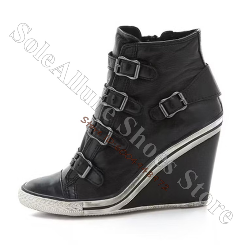 รองเท้าผ้าใบหุ้มข้อสีเทาพร้อมห - Vintage Zipper บทวิจารณ์และราคา