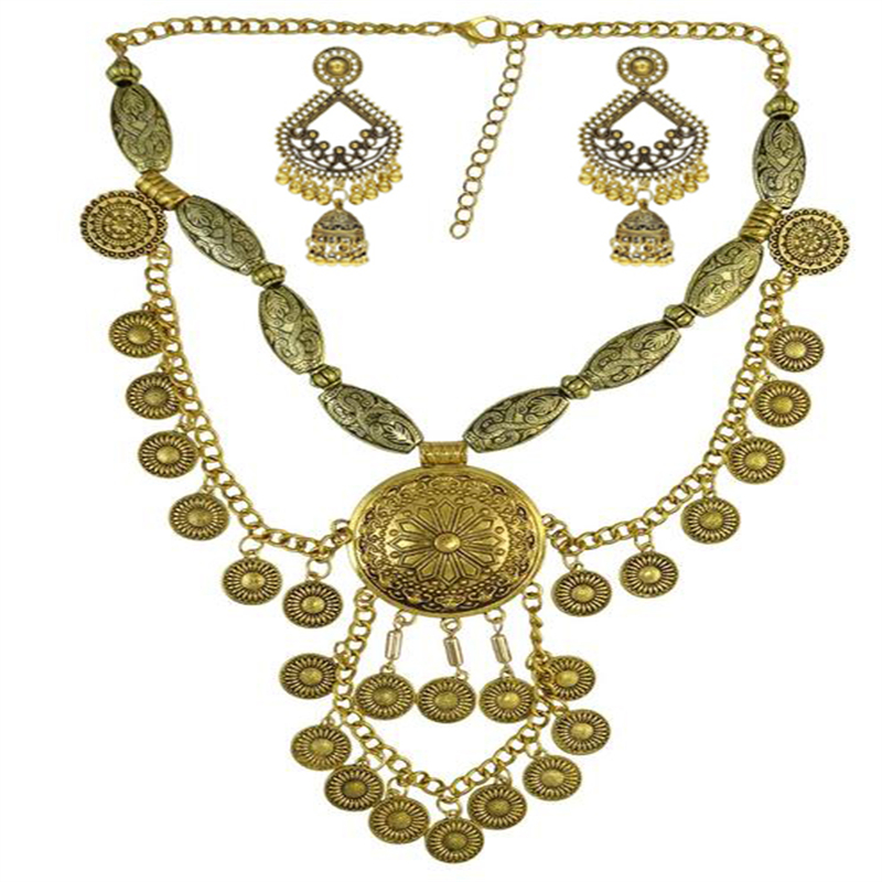 ชุดสร้อยคอและต่างหูสไตล์โบโฮเอ - Vintage Collectible Coins บทวิจารณ์และราคา